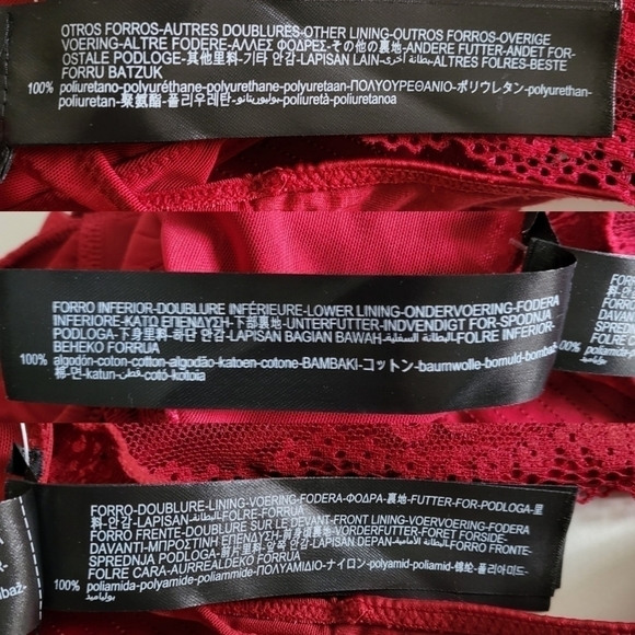 New Zara Padded Underwire Lingerie Red Satin Bodysuit Size 34B - Picture 15 of 17